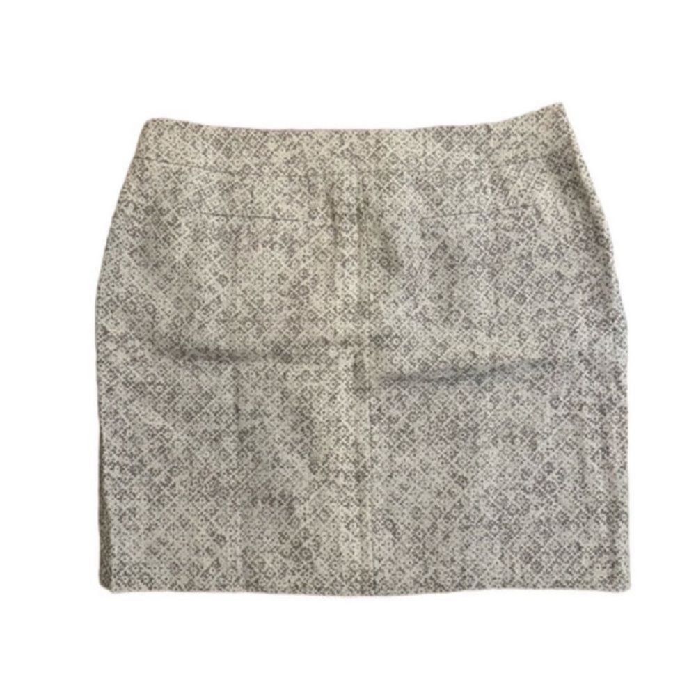 Loft Tan/Cream Mini Linen Skirt(Size 8)
